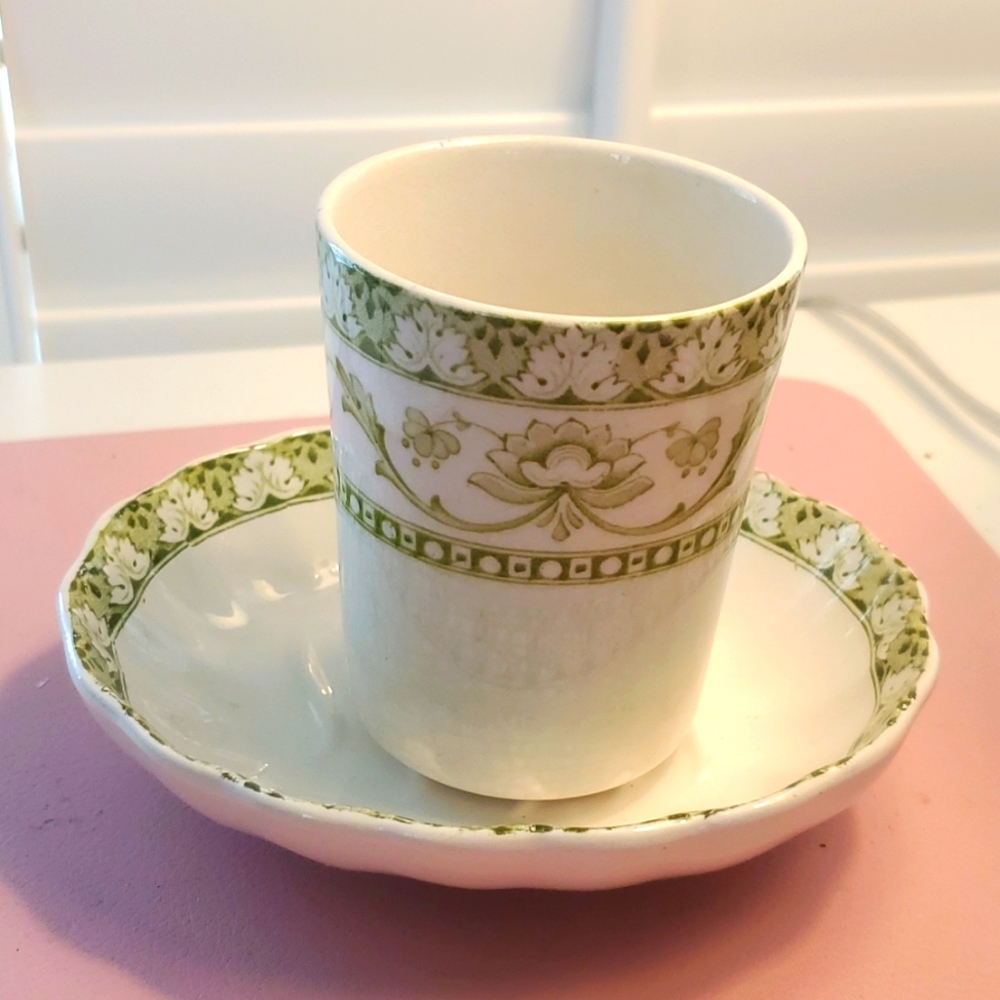 Vintage Fenton Ceramic Soap Dish and Cup Set